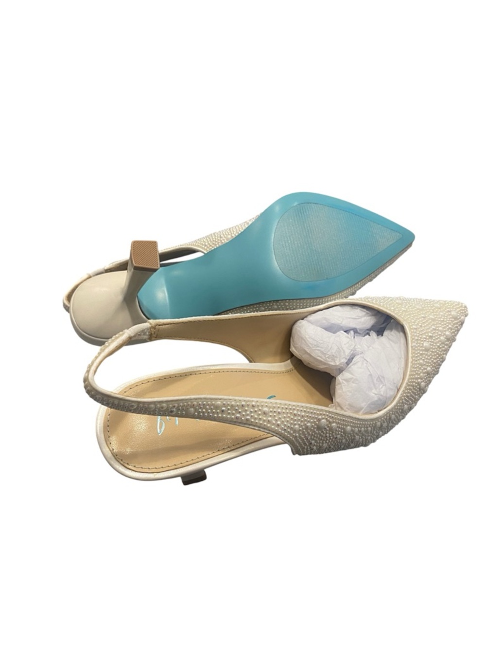 NEW!!! BETSEY JOHNSON CLARK SLINGBACK PUMPS - IVORY-Sz 6.5 wide - Picture 6 of 6